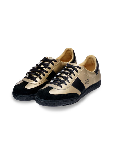 BOTAS *** Herren Lederturnschuhe / Sneakers Schwarz-Gold Botas Iconic Victory 76
