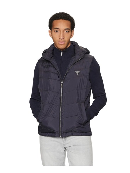 Guess Jeans Herren blaue Weste mit Kapuze Guess Jeans