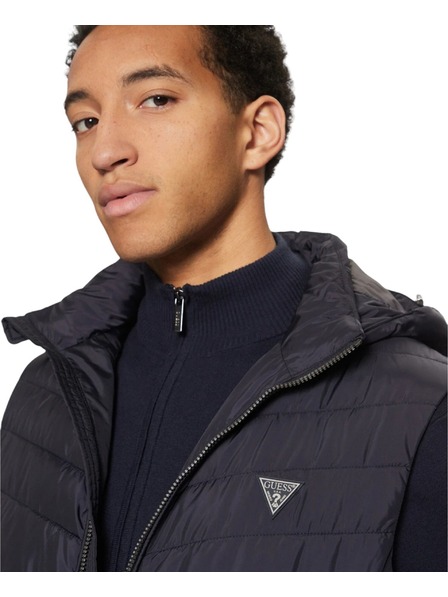 Guess Jeans Herren blaue Weste mit Kapuze Guess Jeans