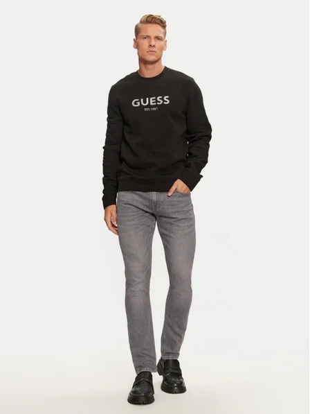 Guess Jeans Herren schwarzes Sweatshirt Guess Box Cn Sweatshirt