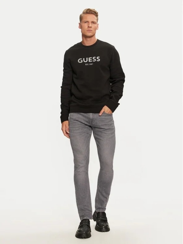 Guess Jeans Herren schwarzes Sweatshirt Guess Box Cn Sweatshirt