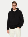 Guess Jeans Herren schwarzes Sweatshirt mit gesticktem Logo und Kapuze Guess Jeans