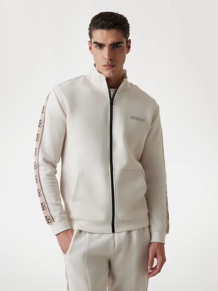 Guess Jeans Herren weißes Sweatshirt mit seitlichem Logo Guess Jeans