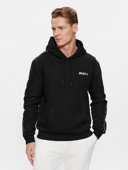 Guess Jeans Herren schwarzes Sweatshirt Guess Eco Mickey Quattro G Hoodie