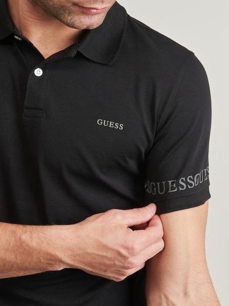 Guess Jeans Herren Schwarzes Poloshirt Nolan Guess Jeans