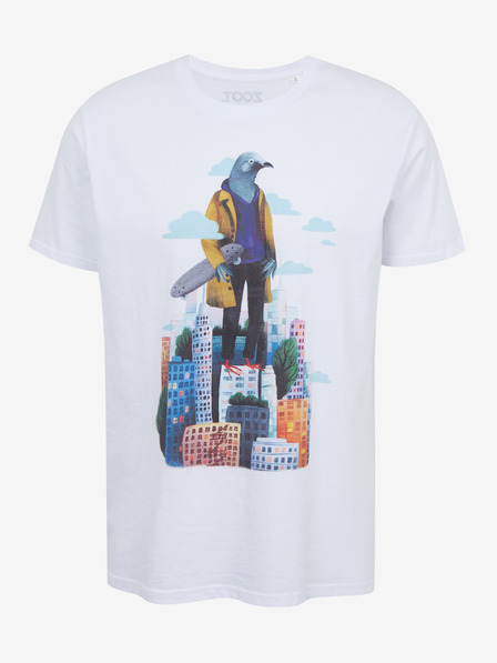 DOBRO Weißes Herren-T-Shirt mit Aufdruck Zoot DOBRO. Taube