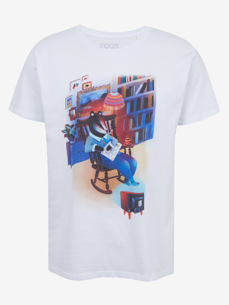 DOBRO Weißes Herren-T-Shirt mit Aufdruck Zoot DOBRO. Dachs