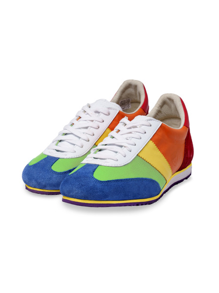 BOTAS *** Damen Ledersneaker / Turnschuhe Regenbogen