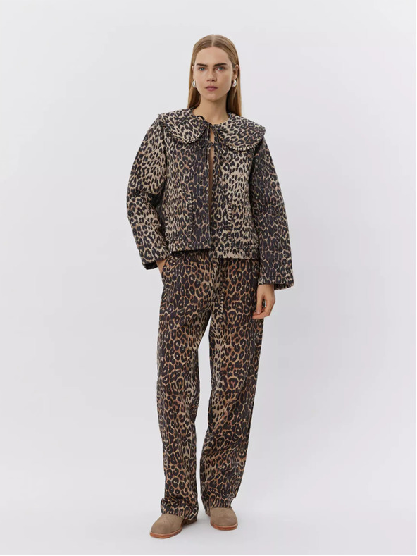 Sofie Schnoor Beige und braune Damenjacke mit Leopardenmuster Sofie Schnoor