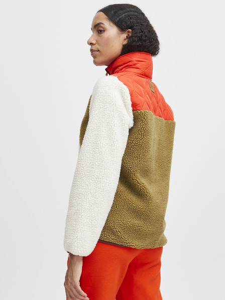 The Jogg Concept Cremefarbene und rote Damenjacke The Jogg Concept