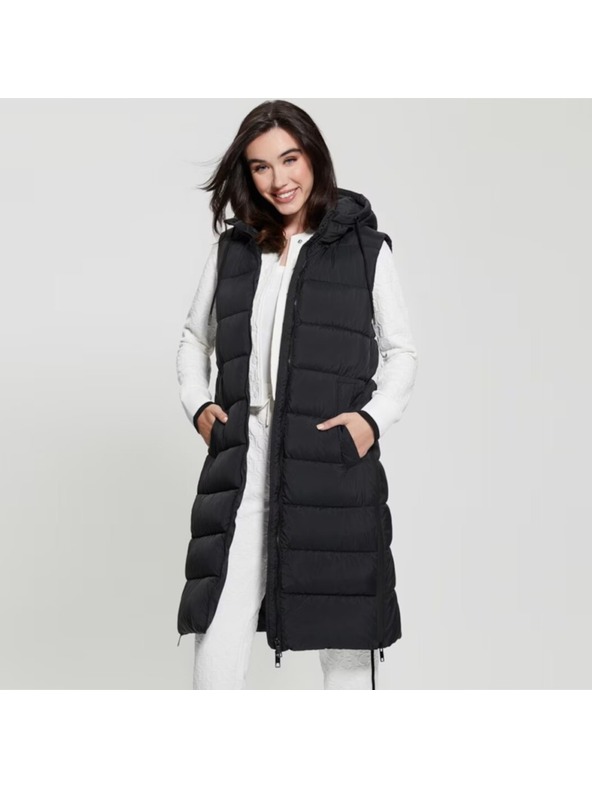 Guess Jeans Damen Schwarze Daunenweste Guess Jeans