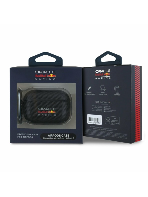 Oracle Red Bull Racing Red Bull PU Carbonfaser Hülle für AirPods Pro 2 Schwarz