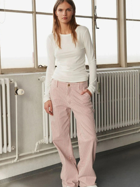Sofie Schnoor Weiß und rot gestreifte Damen Baggy Pants Sofie Schnoor