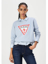 Guess Jeans Damen-hellblaues Sweatshirt mit Big Triangle Logo von Guess Jeans