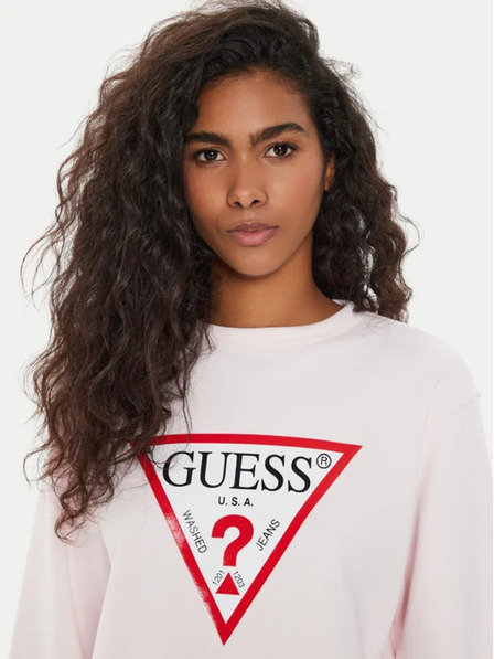 Guess Jeans Damen-rosa Sweatshirt mit Big Triangle Logo von Guess Jeans
