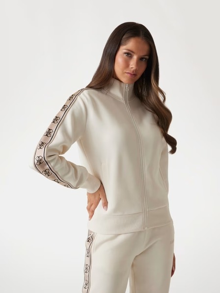 Guess Jeans Damen-weißes Sweatshirt mit seitlichem Logo von Guess Jeans