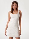 Guess Jeans Damen weißes Mini-Kleid aus Wollmischung mit 4G-Logo Guess Jeans
