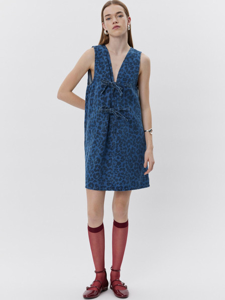 Sofie Schnoor Blaues Damen Denim Gemustertes Kleid Sofie Schnoor