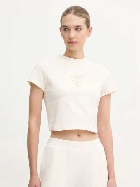 Guess Jeans Damen weißes Colette Crop-T-Shirt Guess Jeans