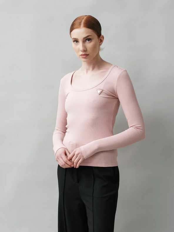 Guess Jeans Damen rosa Langarmshirt Guess Jeans