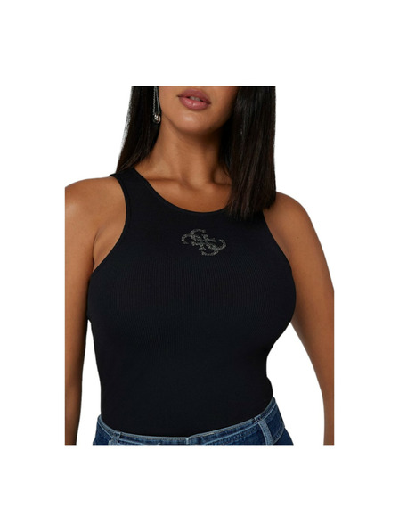 Guess Jeans Damen schwarzes Top mit 4G-Logo Guess Jeans