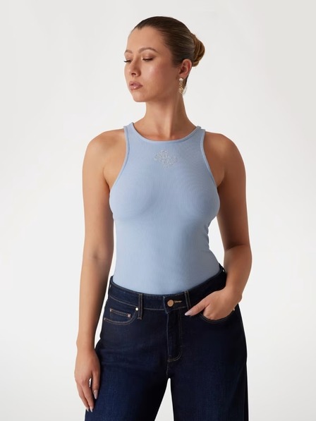 Guess Jeans Damen hellblaues Top mit 4G-Logo Guess Jeans
