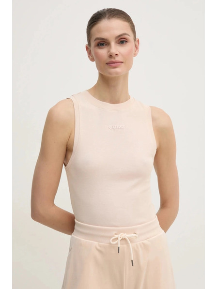 Guess Jeans Damen beige ärmellose Bluse Guess Jeans