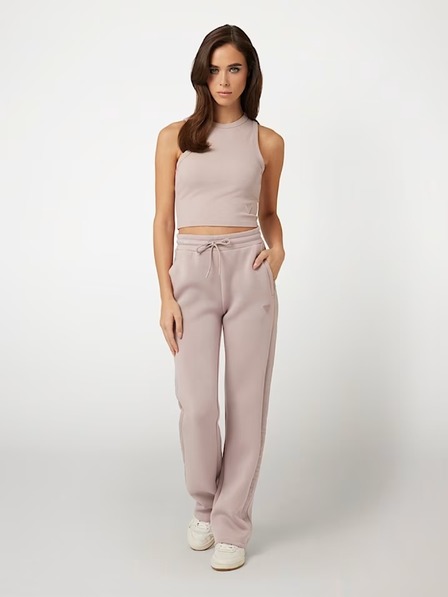 Guess Jeans Damen rosa Crop-Top aus geripptem Strick Guess Jeans