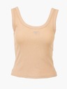 Guess Jeans Damen beiges Top mit kleinem Dreieckslogo Guess Jeans