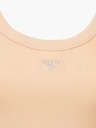 Guess Jeans Damen beiges Top mit kleinem Dreieckslogo Guess Jeans