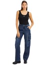 Guess Jeans Damen schwarzes Top mit kleinem Dreieckslogo Guess Jeans