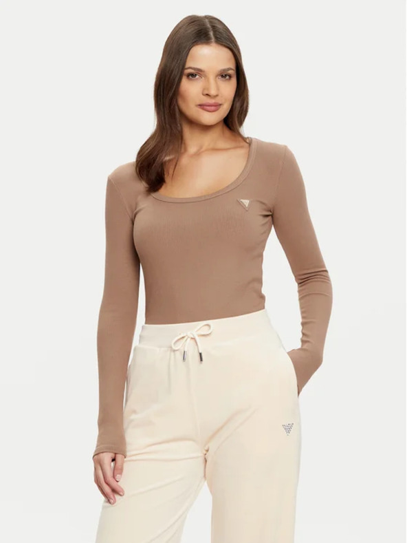 Guess Jeans Damen braune Bluse Regular Fit Guess Jeans