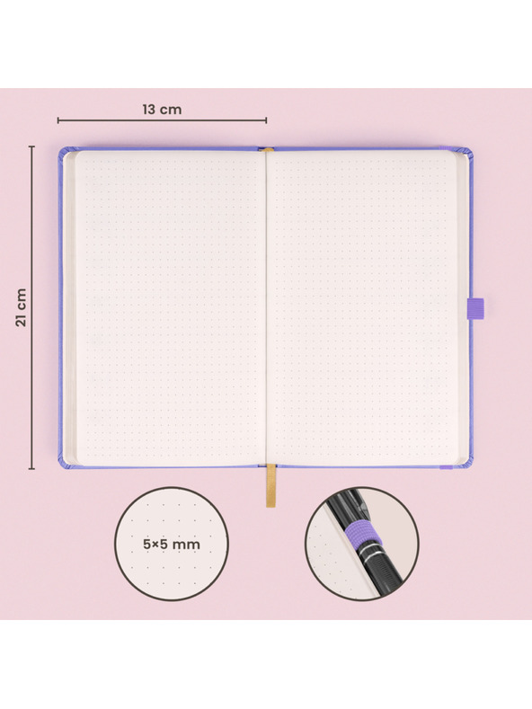 NOTIQUE NOTIQUE Notizen Lila, gepunktet, 13 x 21 cm