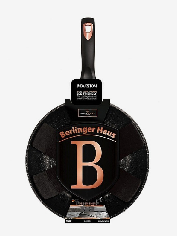 Berlingerhaus Wokpfanne mit Marmoroberfläche BERLINGERHAUS Black Rose Collection (28 cm)