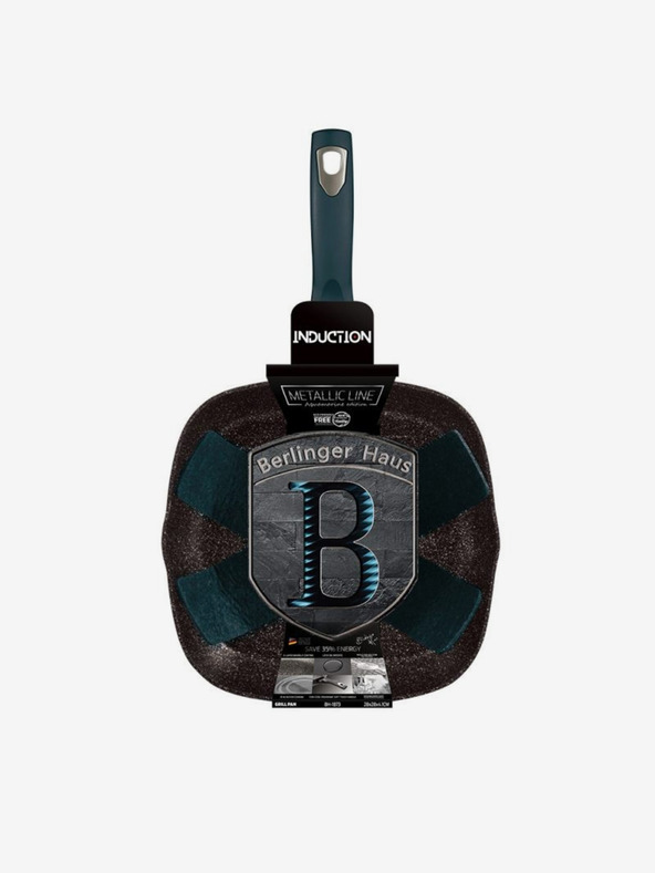 Berlingerhaus Grillpfanne mit marmorierter Oberfläche 28 cm BERLINGERHAUS Metallic Line Aquamarine Edition