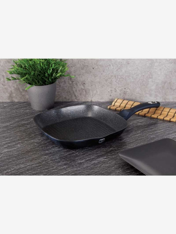 Berlingerhaus Grillpfanne mit marmorierter Oberfläche 28 cm BERLINGERHAUS Metallic Line Aquamarine Edition