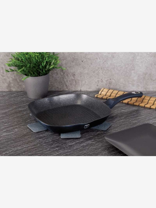 Berlingerhaus Grillpfanne mit marmorierter Oberfläche 28 cm BERLINGERHAUS Metallic Line Aquamarine Edition