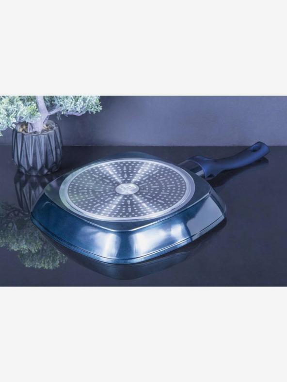 Berlingerhaus Grillpfanne mit marmorierter Oberfläche 28 cm BERLINGERHAUS Metallic Line Aquamarine Edition