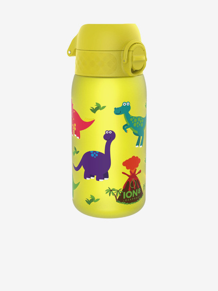 ION8 Gelbe gemusterte Ion8 Leak Proof Dinosaur Flasche (350 ml)
