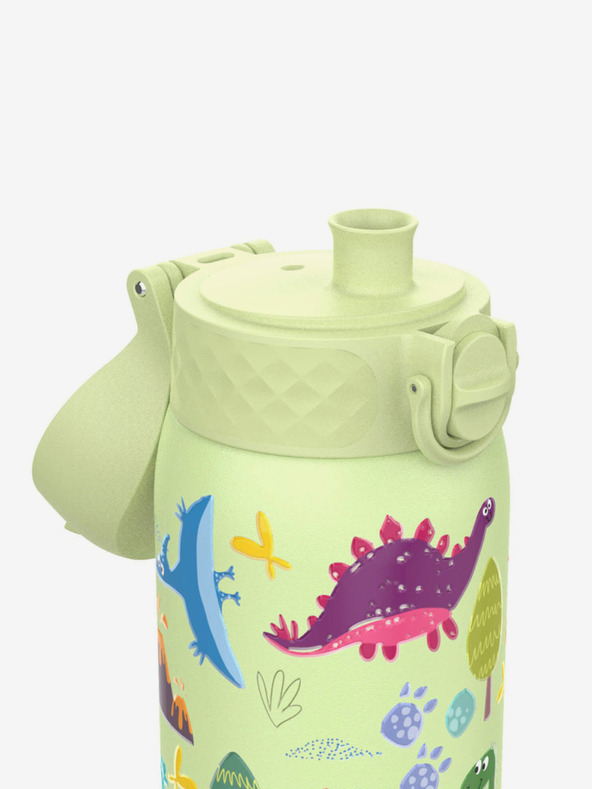 ION8 Hellgrüne gemusterte Edelstahl-Flasche Ion8 Leak Proof Dinosaurs (400 ml)