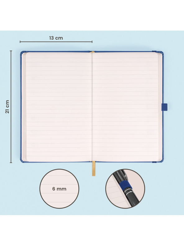 NOTIQUE NOTIQUE-Notizen Dunkelblau, liniert, 13 x 21 cm
