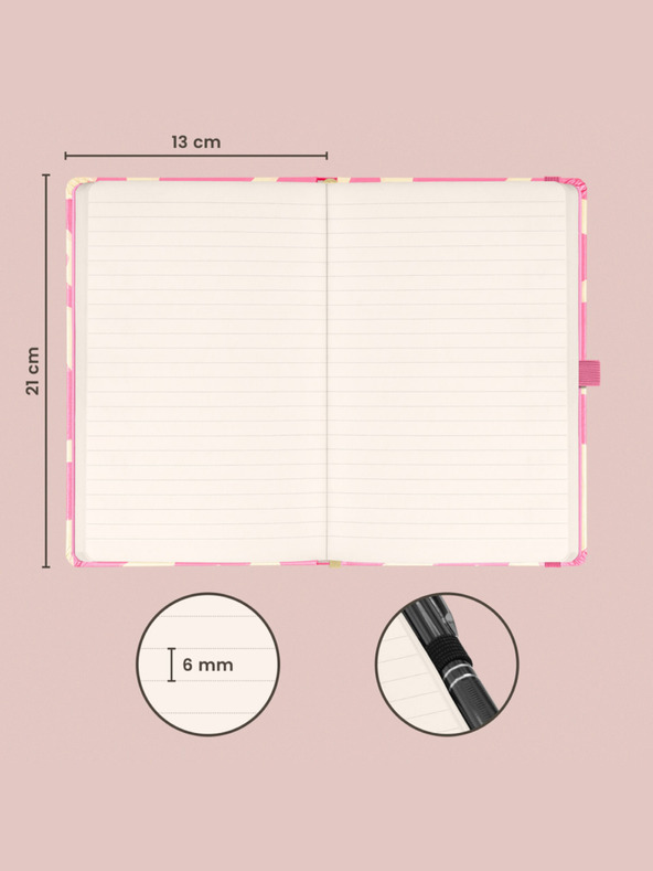 NOTIQUE NOTIQUE-Notizen Rosa, gefüttert, 13 x 21 cm