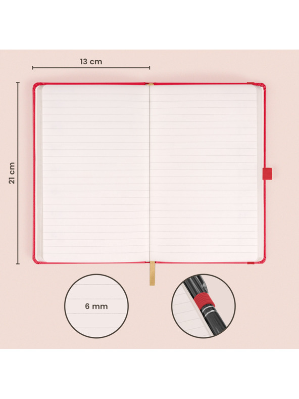 NOTIQUE NOTIQUE-Notizen Rot, liniert, 13 x 21 cm