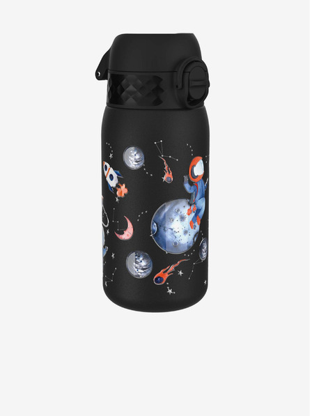 ION8 Schwarze gemusterte Edelstahl-Flasche Ion8 Leak Proof Space (400 ml)