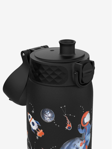 ION8 Schwarze gemusterte Edelstahl-Flasche Ion8 Leak Proof Space (400 ml)