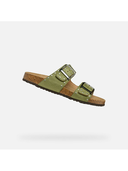 Geox Hellgrüne Damen-Pantoletten Geox Brionia R