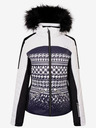 Dare 2B Dare 2B Prestige weiß-schwarze gemusterte Skijacke mit Kunstfellkapuze für Damen