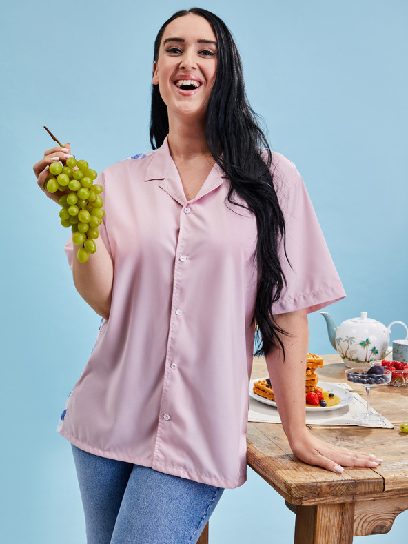 ZOOT.collab Rosa Damenhemd mit geblümtem Rücken aus der BESKY by ZOOT Kollektion