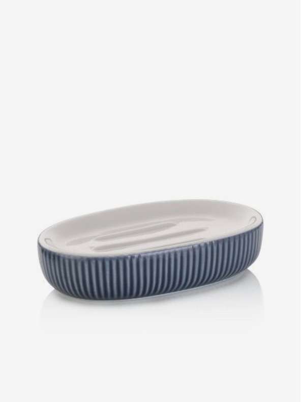 Kela Seifenschale Ava Keramik rauchblau 13,5x8,5x3,0cm KELA