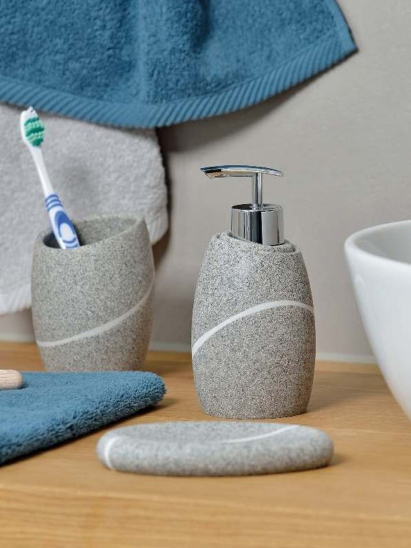 Kela Seifenspender TALUS Poly, Steindekor grau KELA